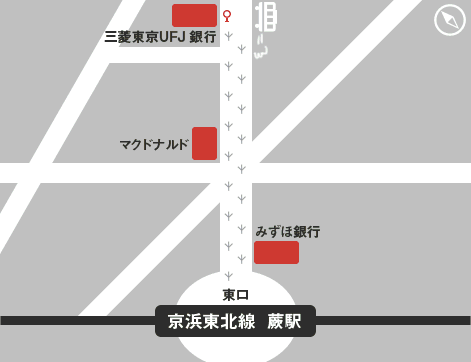 蕨駅からバス亭