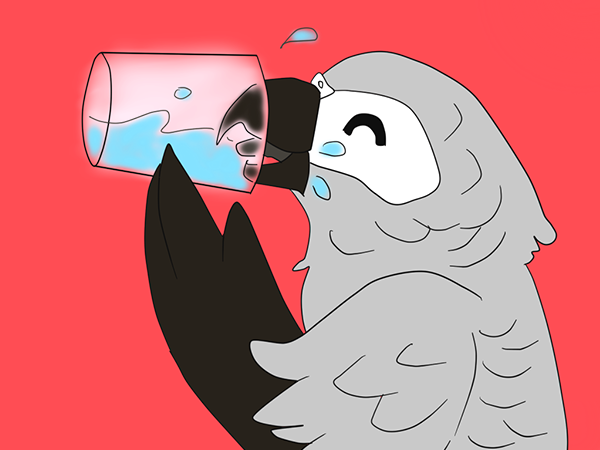 水を飲む